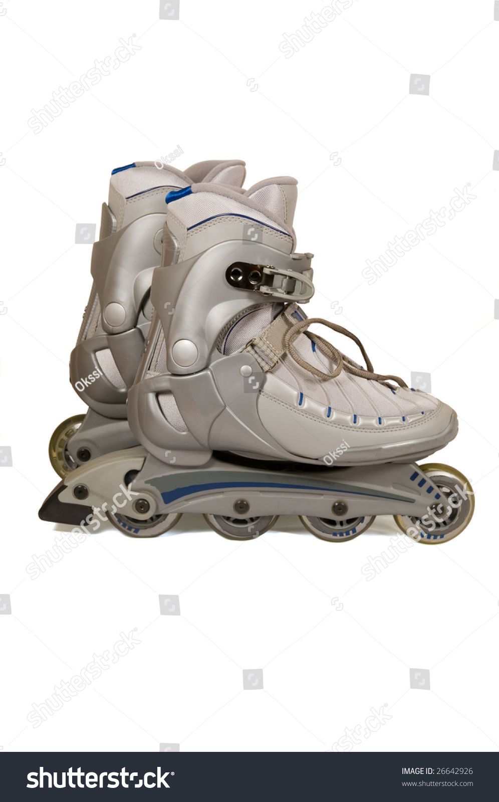 Pair Of Roller Skates On White Background. Stock Photo 26642926