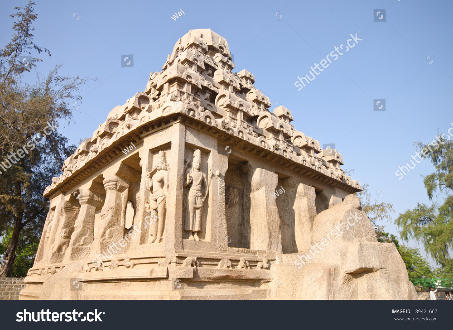 Panch Rathas Monolithic Hindu Temple In Mahabalipuram Great South