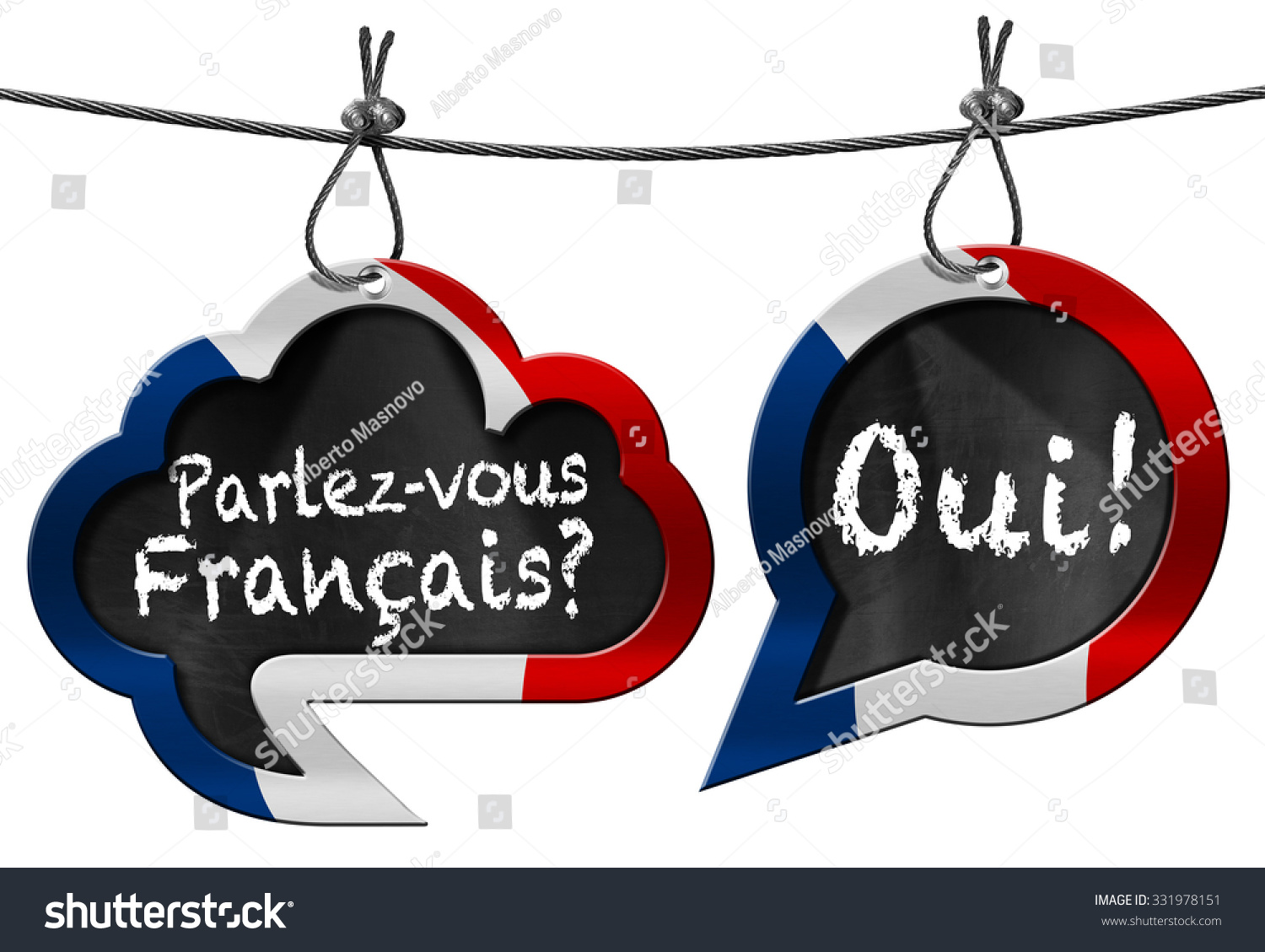 Parlezvous Francais Speech Bubbles Two Speech Stock Illustration ...