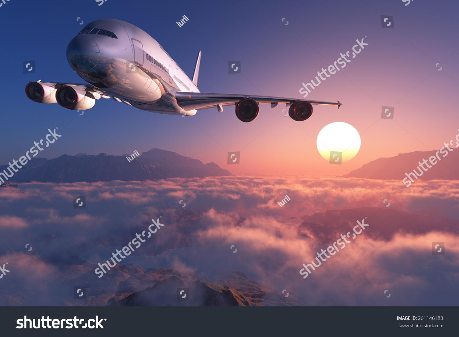 Passenger plane above the clouds Passenger plane above the clouds