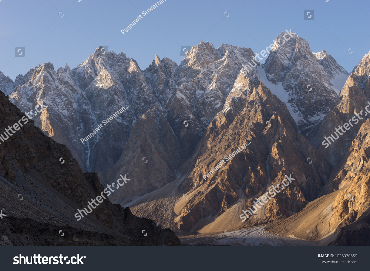 Passu Cathedral Mountain Peak Hunza Valley Stock Photo