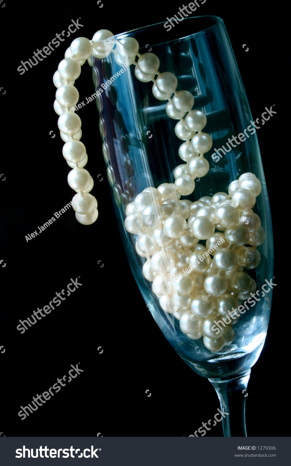 Pearls In A Champagne Glass Stock Photo 1279306 Shutterstock