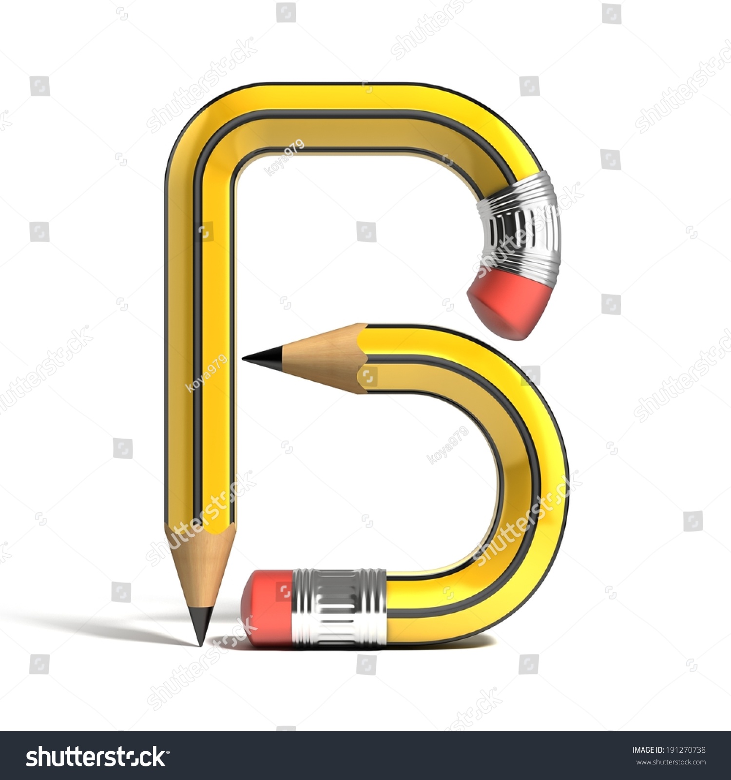 Pencil 3d Font Letter B Stock Photo 191270738 : Shutterstock