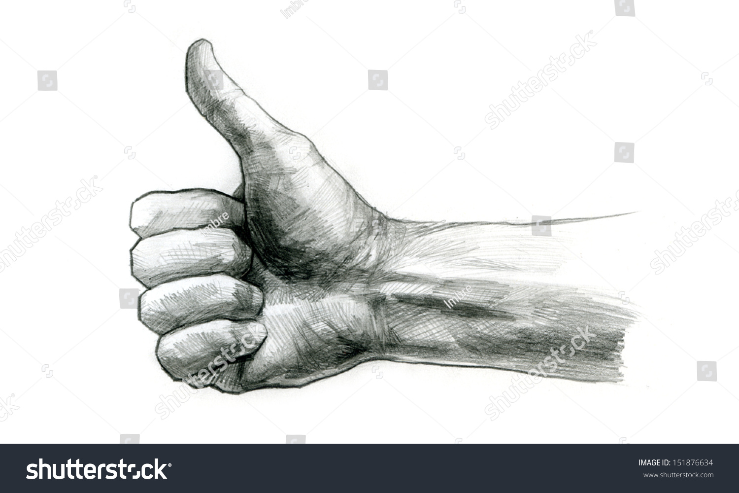 Pencil Drawing Thumb Hand Gesture Stock Illustration Shutterstock