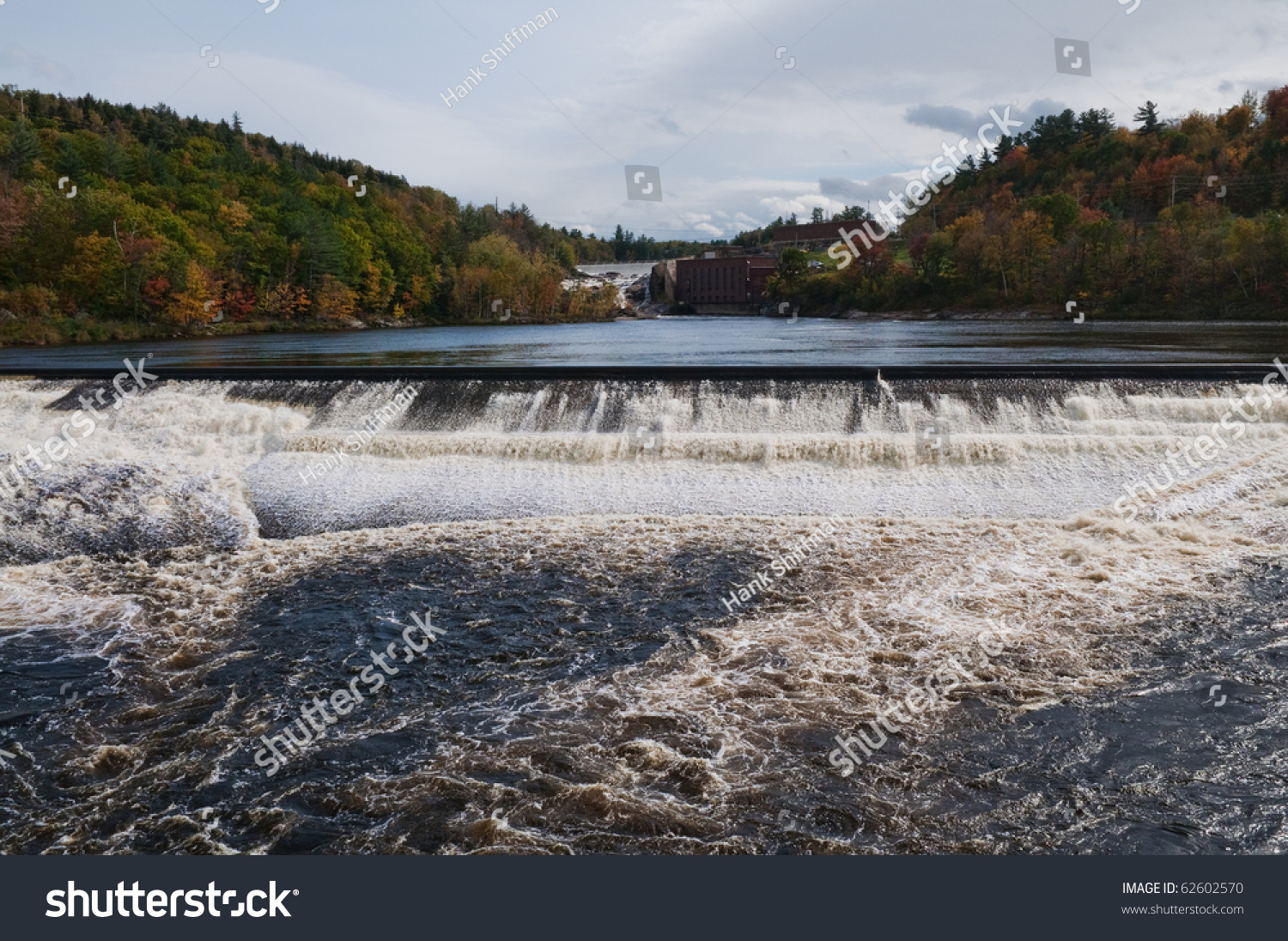 Pennacook Falls On The Androscoggin River Rumford Maine Stock Photo