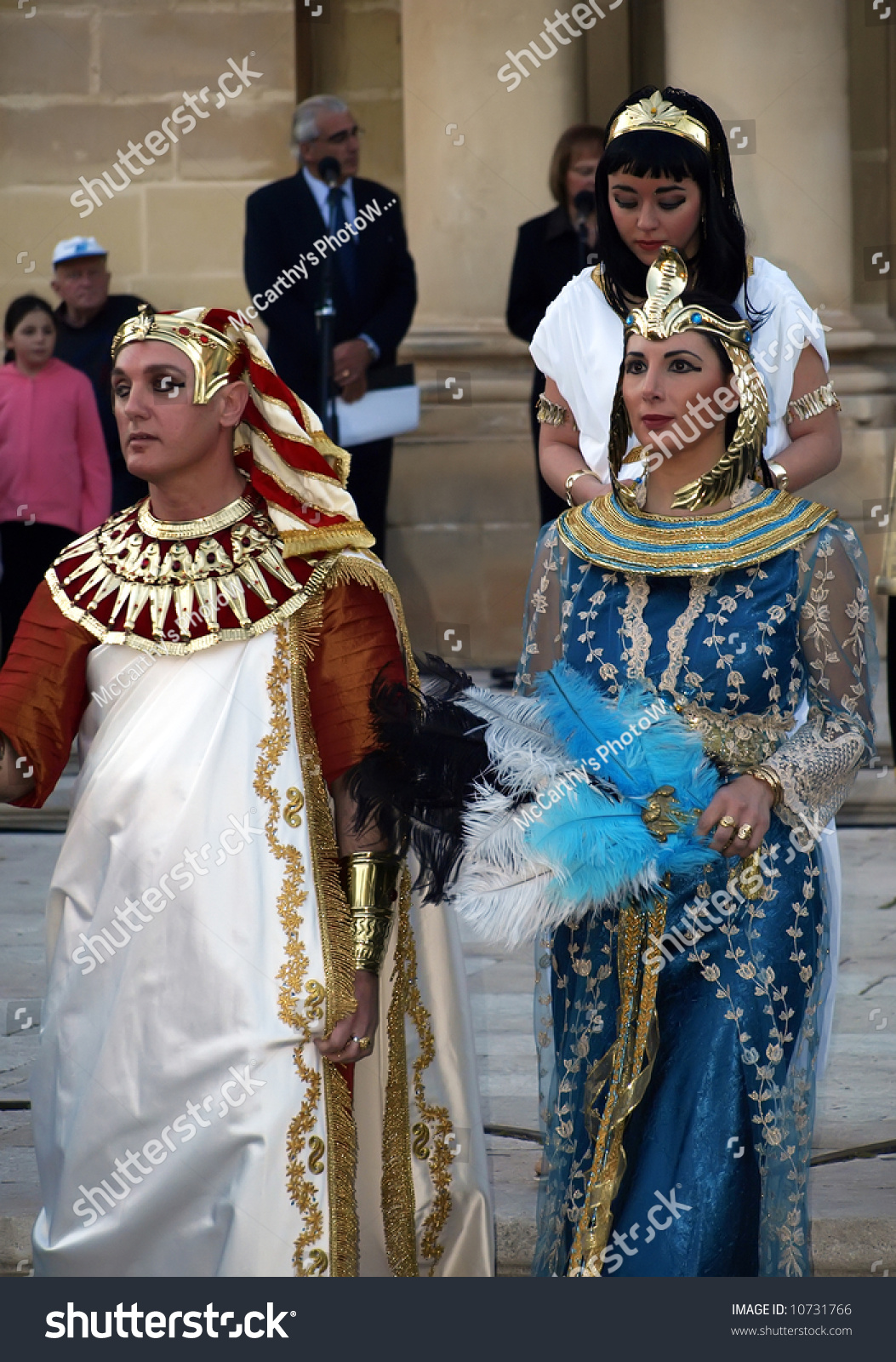 People Dressed Up As Egyptian Rulers During Reenactment Of Biblical