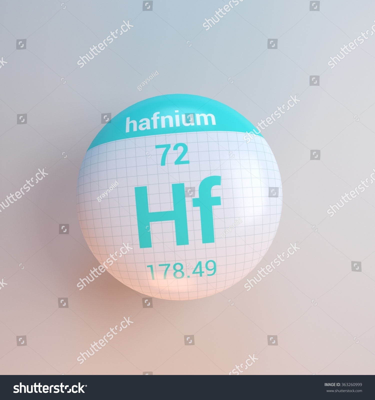 Periodic Table Elements Hafnium Stock Illustration 363260999