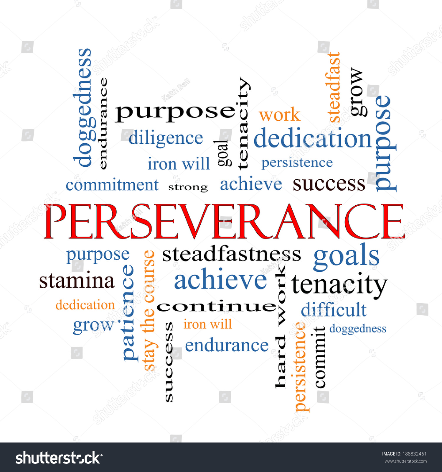 Perseverance Word Cloud Concept Great Terms Stock Illustration