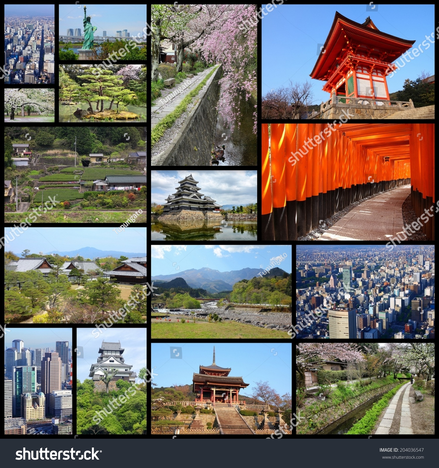 Photo Collage Japan Collage Includes Major Stock Photo 204036547