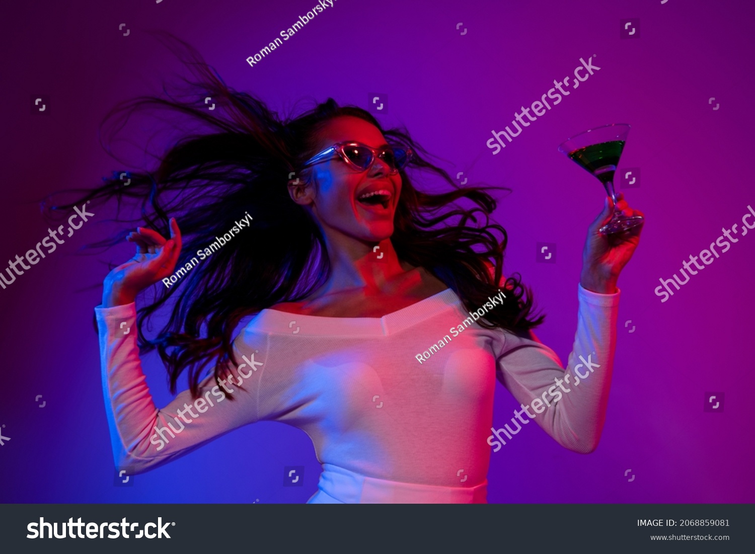 Photo Funky Millennial Brunette Lady Drink Stock Photo Edit Now