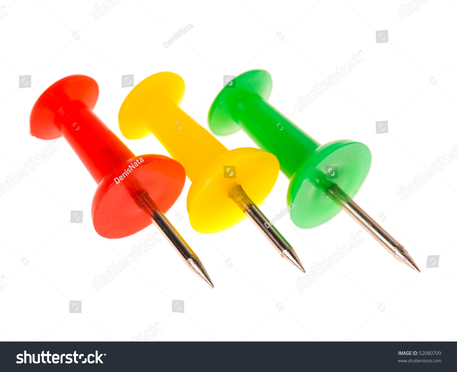 Pile Of Push Pins On White Background Stock Photo 52080709 Shutterstock