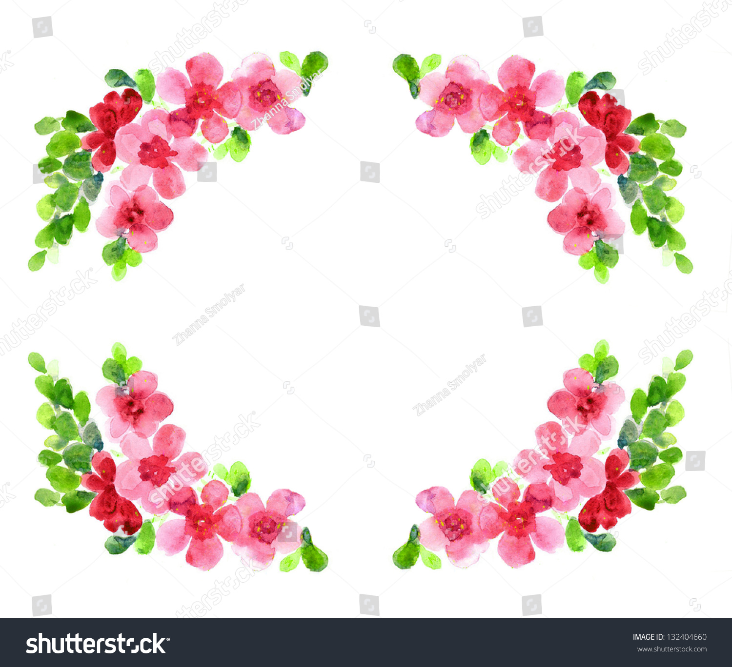 Pink Flowers Frame Stock Photo 132404660 : Shutterstock