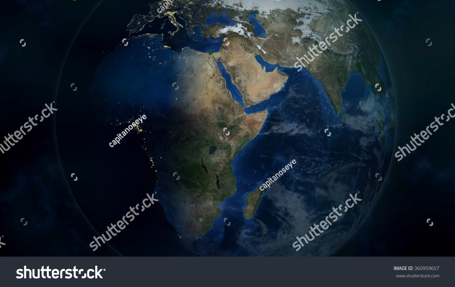 Planet Earth Render Elements This Image Stock Illustration 360959657