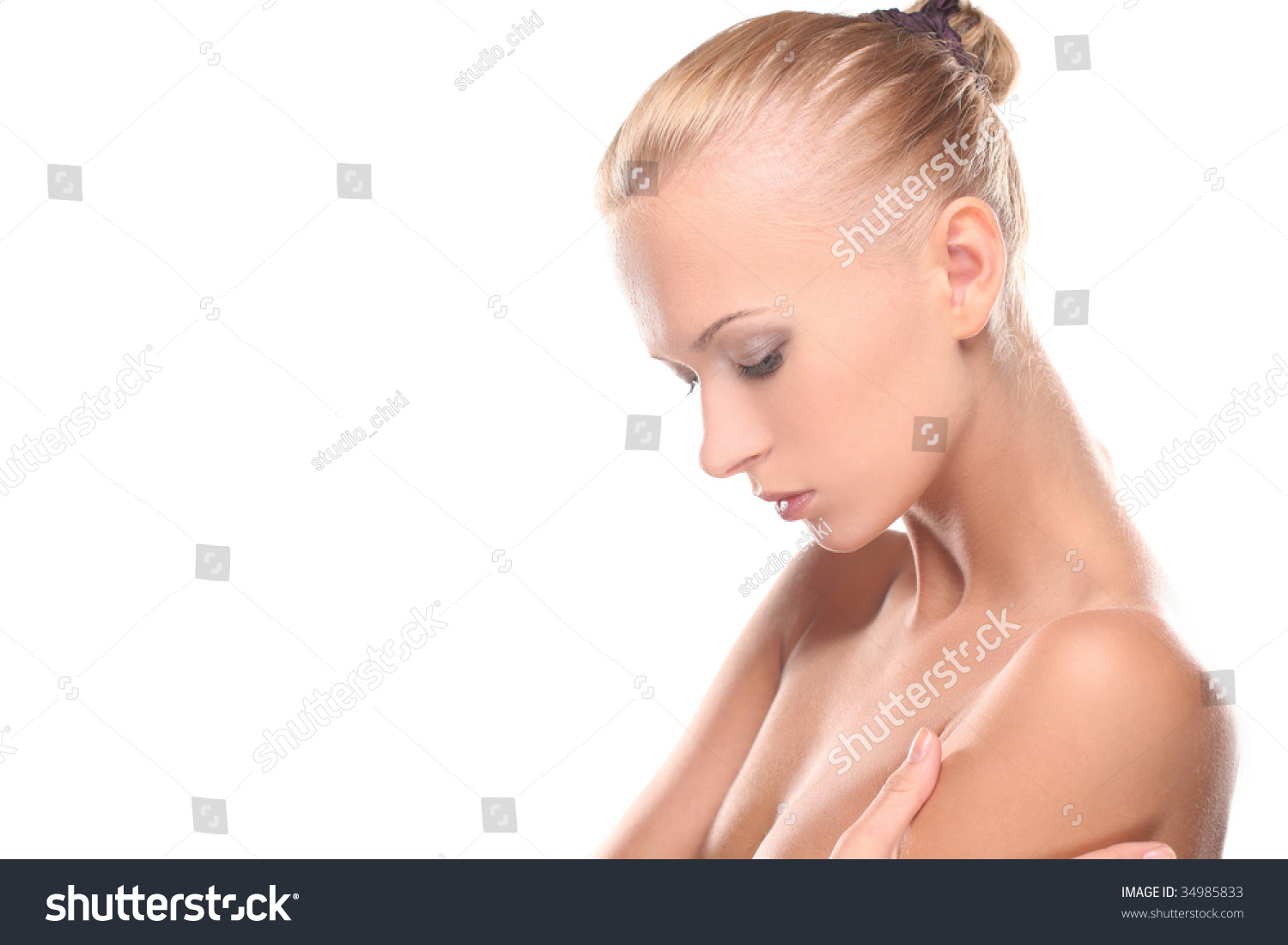 Portrait Beautiful Naked Woman Over White Stock Photo Edit Now