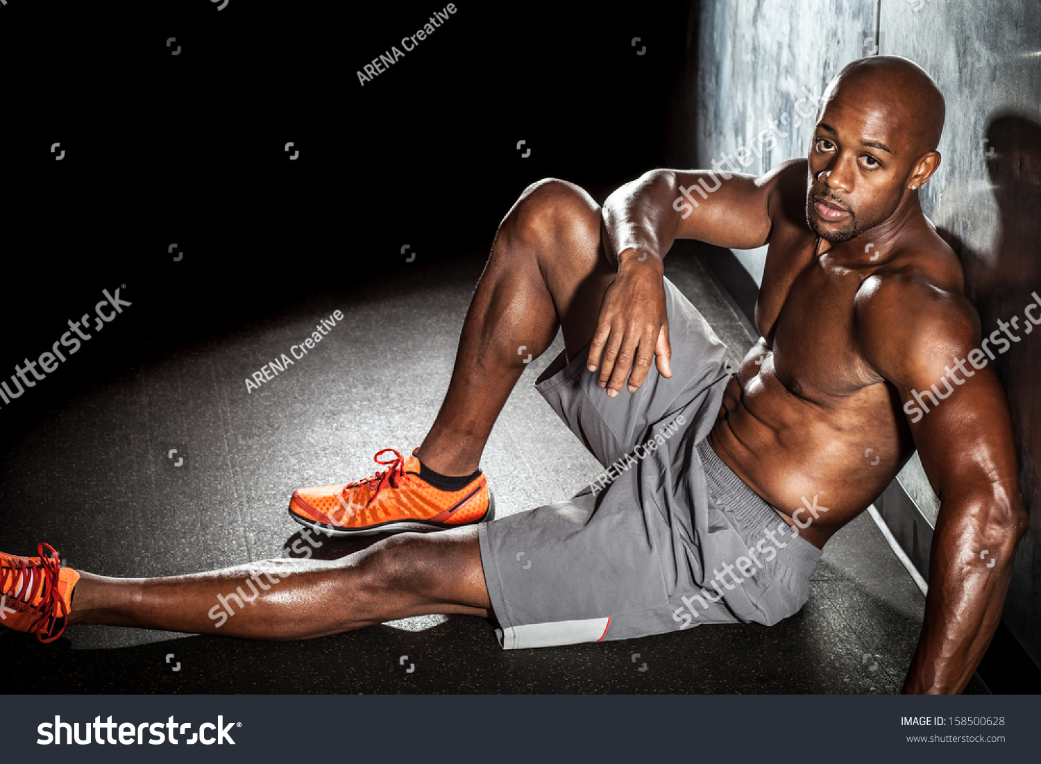 Portrait Lean Toned Ripped Muscle Fitness Stock Photo 