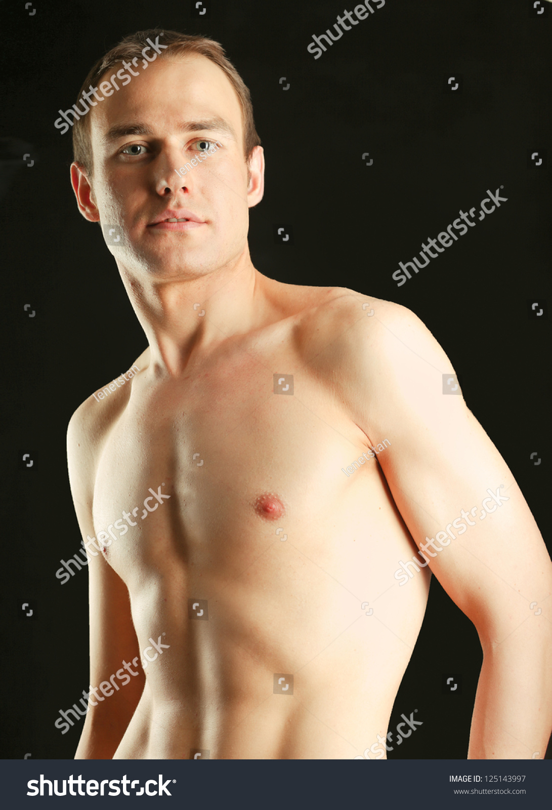 Portrait Naked Muscular Man Isolated On Stock Photo Shutterstock