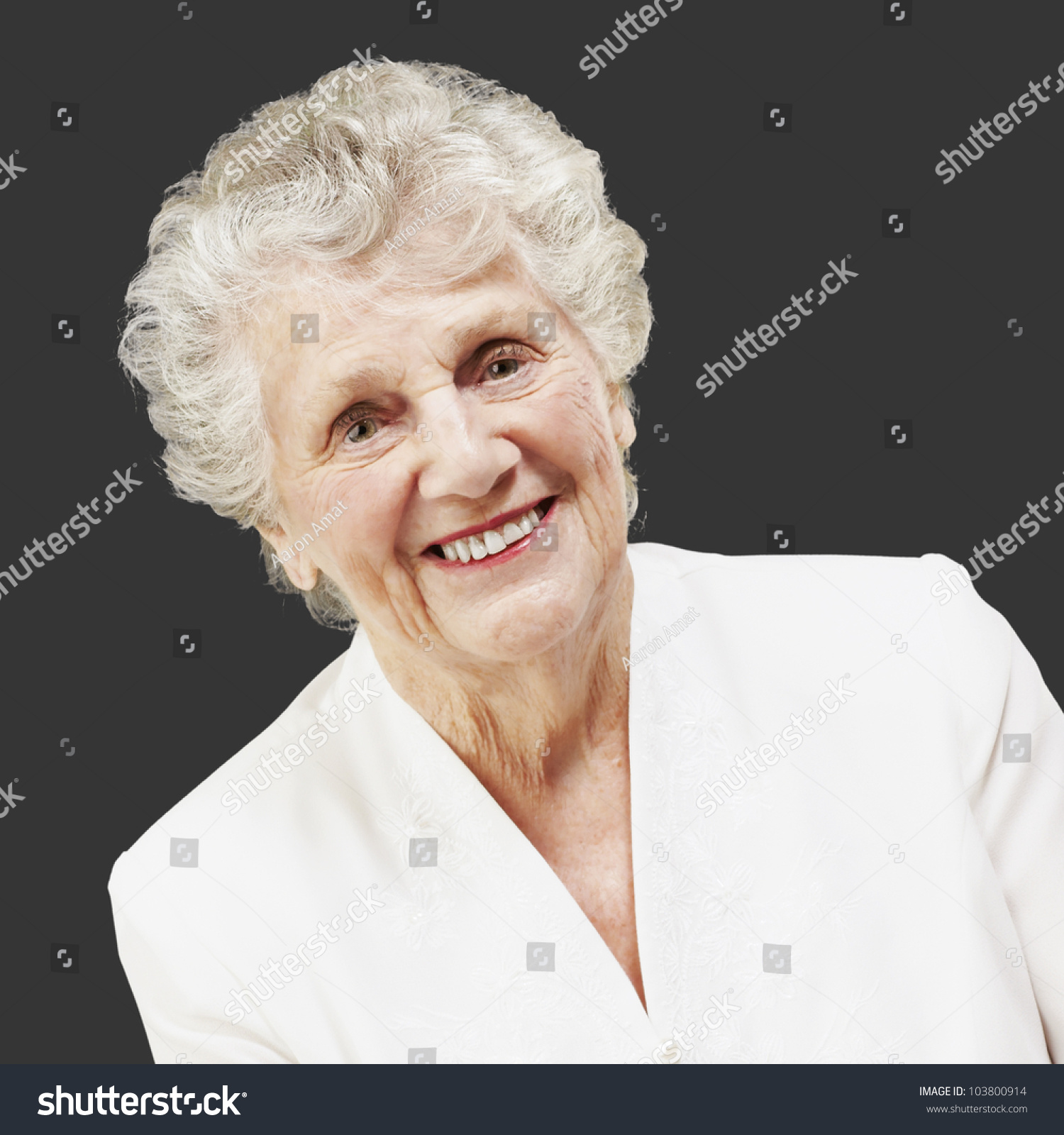 Portrait Pretty Senior Woman Smiling Against Stock Photo 103800914 