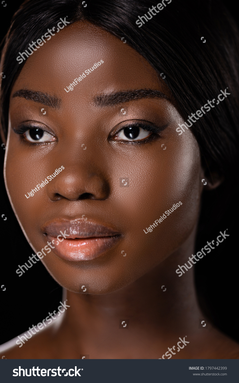 Portrait African American Naked Woman Looking Stock Photo Edit Now