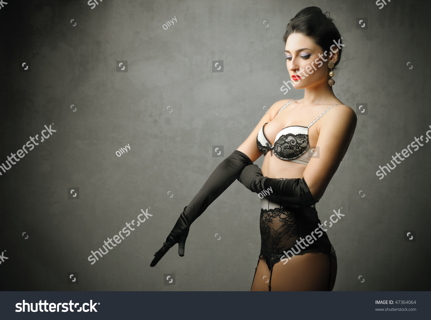 Portrait Attractive Woman Lingerie Putting On Stock Photo Shutterstock