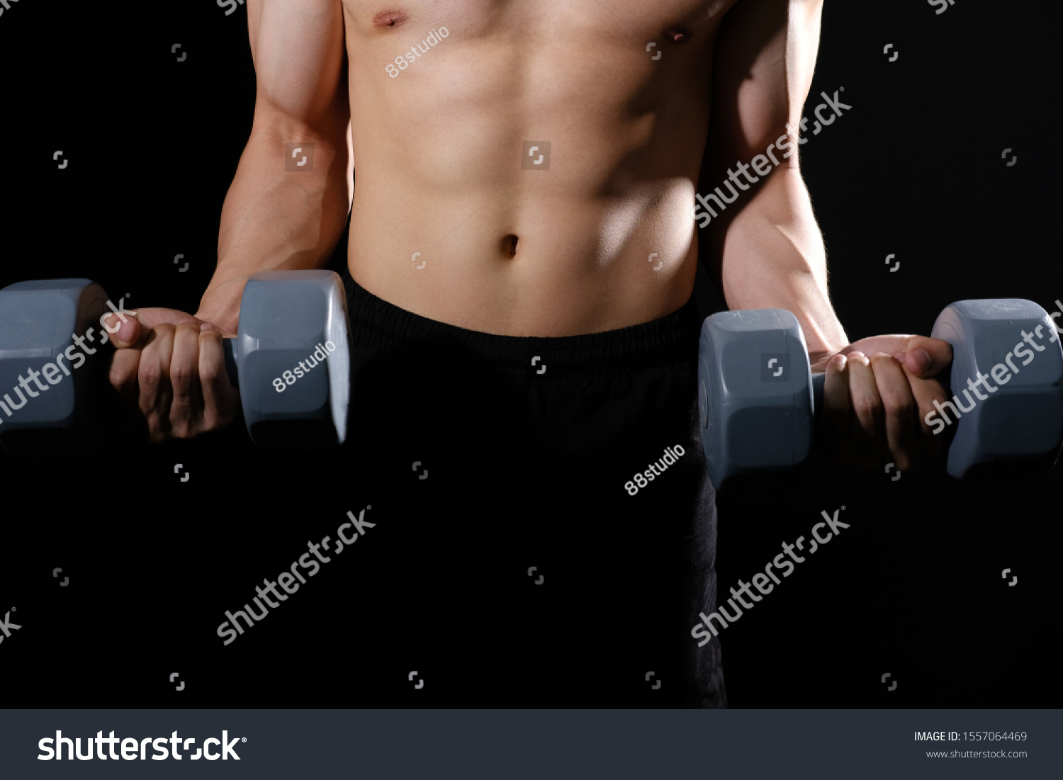 Portrait Athletic Muscular Bodybuilder Man Naked Stock Photo Edit Now