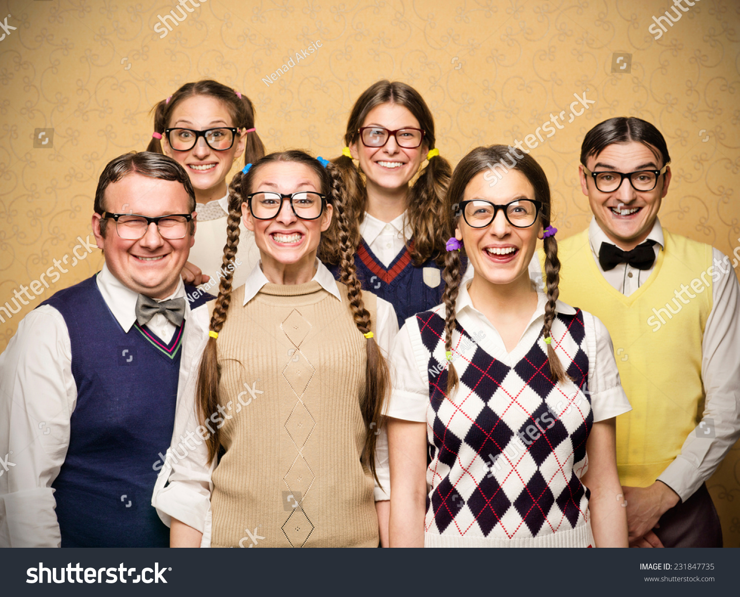 Portrait Small Group Nerds Stock Photo 231847735 - Shutterstock