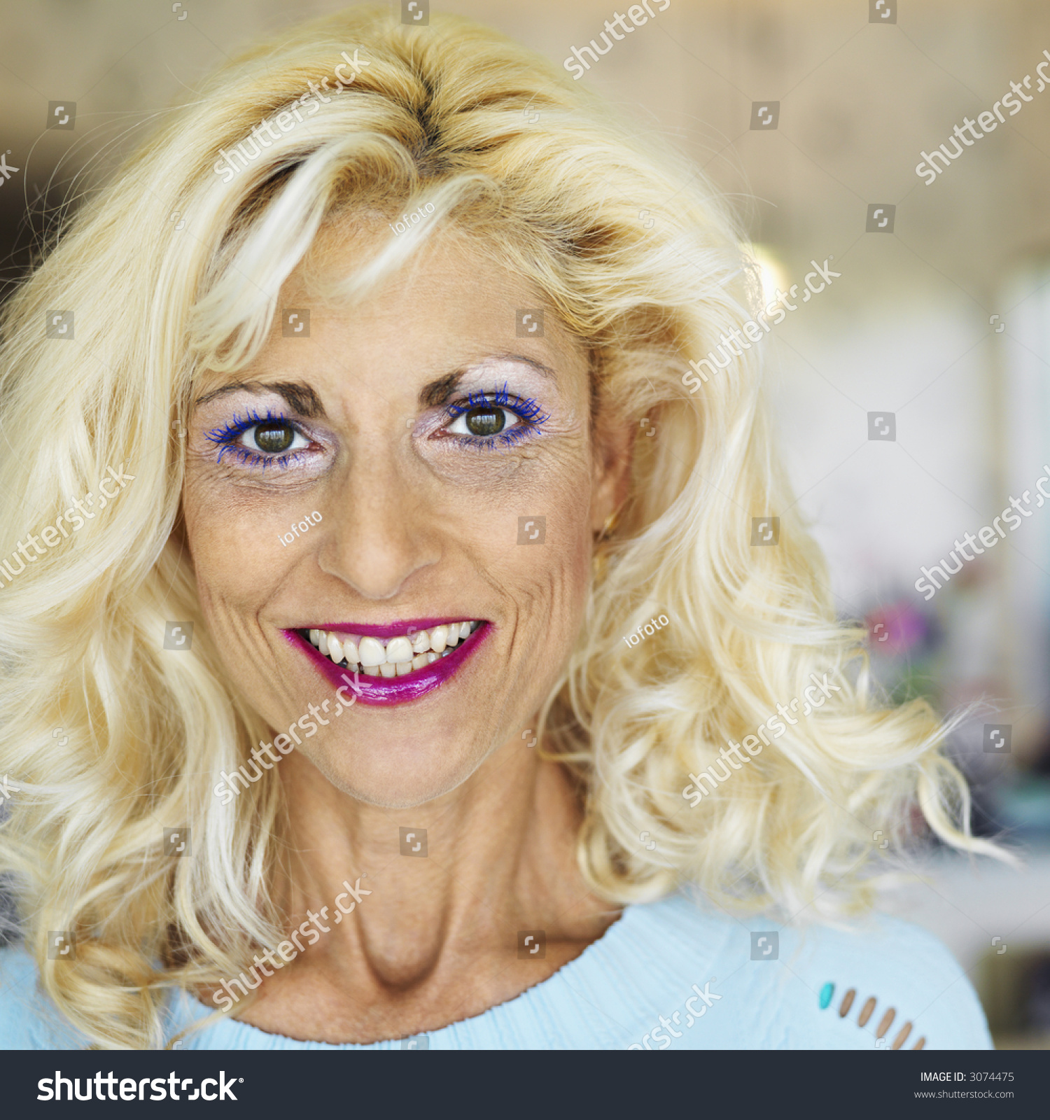 Portrait Of Tan Blonde Caucasion MiddleAged