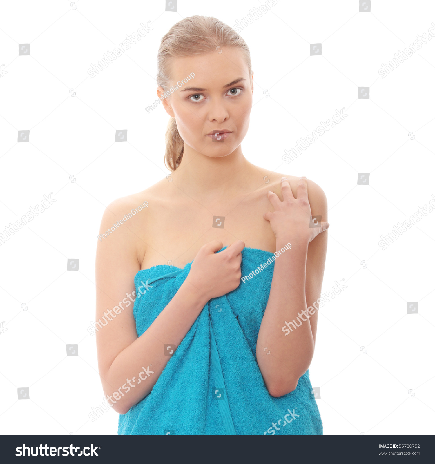 Portrait Beautiful Naked Woman Covering Her Stock Photo Edit Now