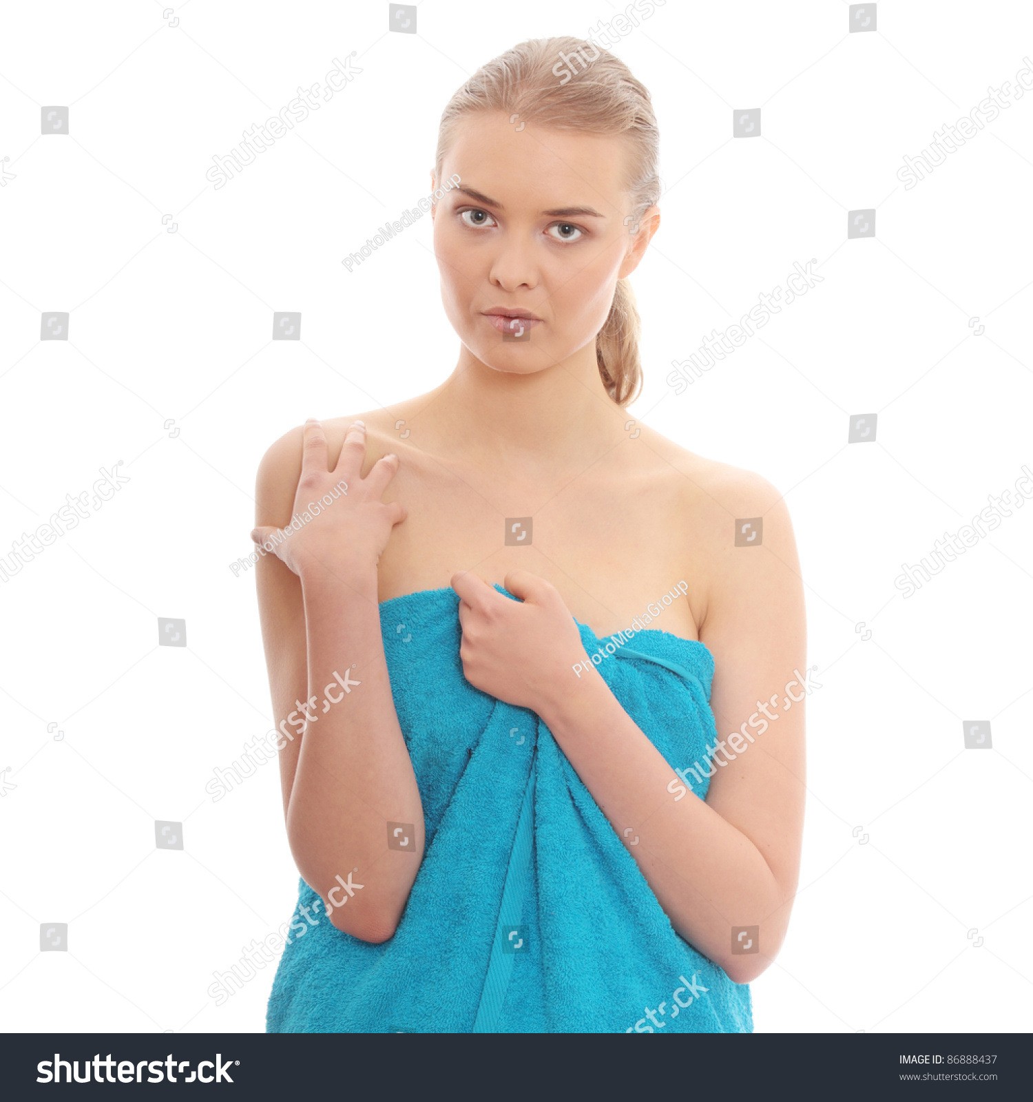 Portrait Beautiful Naked Woman Covering Her Shutterstock