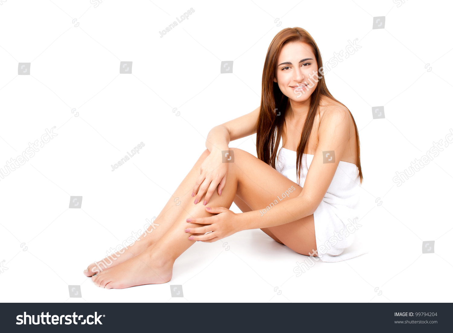 Portrait Beautiful Naked Woman Towel Stock Photo Edit Now