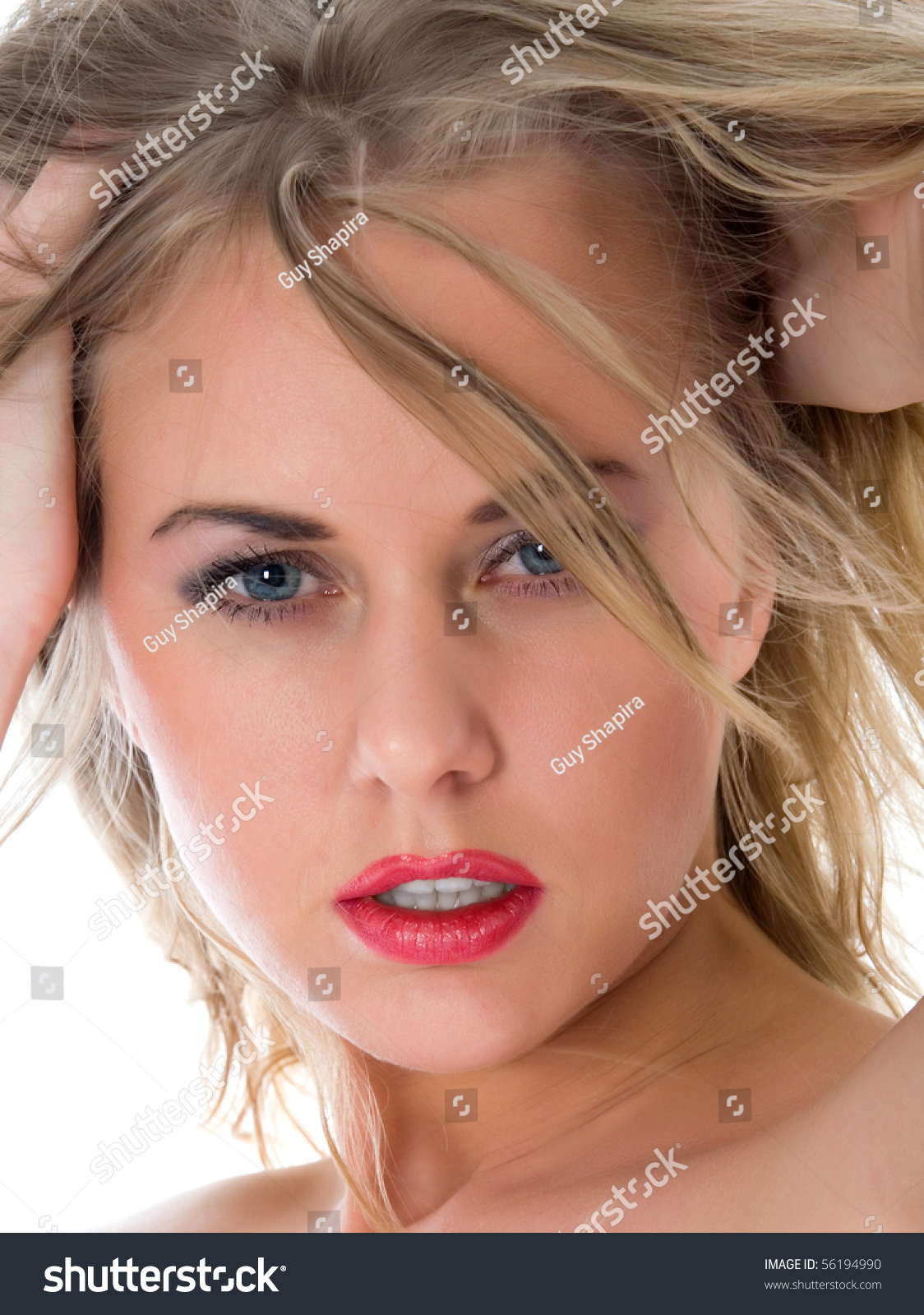 Portrait Nude Blonde Blue Eyes On Foto De Stock Shutterstock