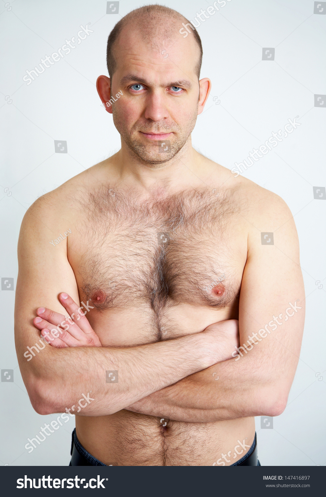 Portrait Topless Handsome Man On White Stock Photo 147416897 Shutterstock