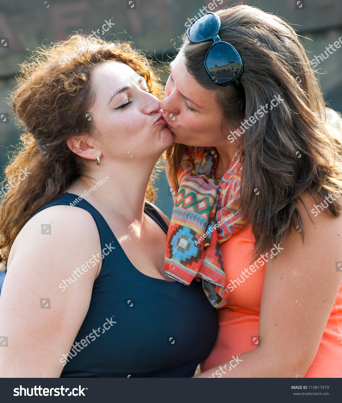 Two Naked Women Kissing 22