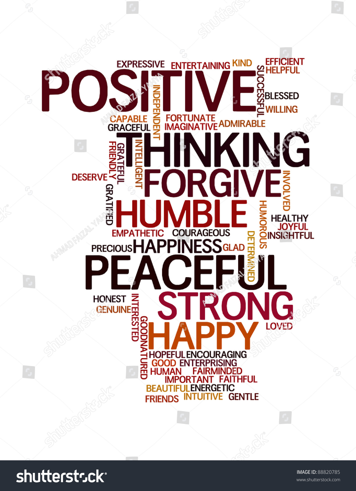 Positive Words Info-Text Graphics And Arrangement Concept On White