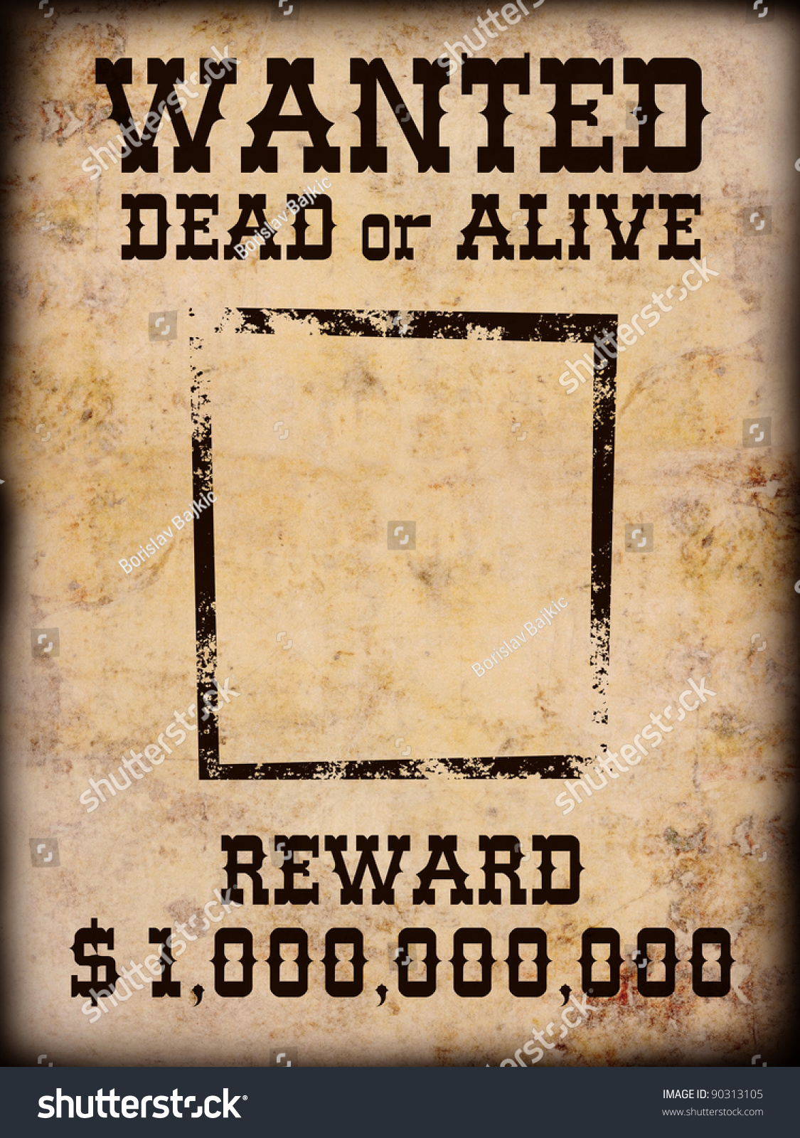 Poster Wanted Dead Alive Stock Photo 90313105 - Shutterstock