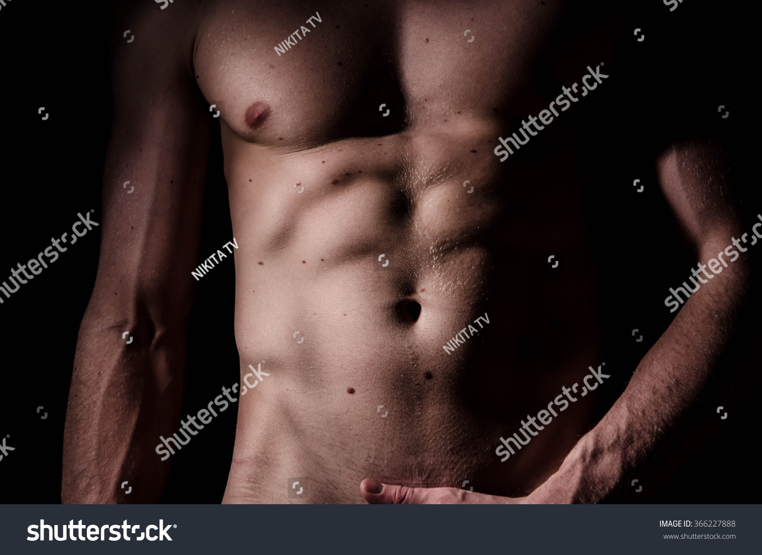 Poto Naked Athlete Strong Body Stock Photo Shutterstock