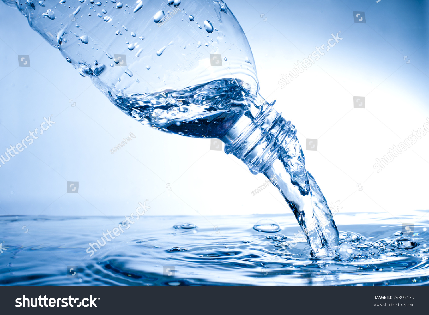 Pouring Water From Water Bottle Stock Photo 79805470 : Shutterstock