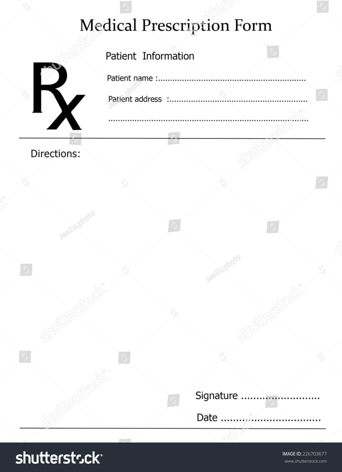 Prescription Note Representing A Doctor'S Medicine Remedy Given To A