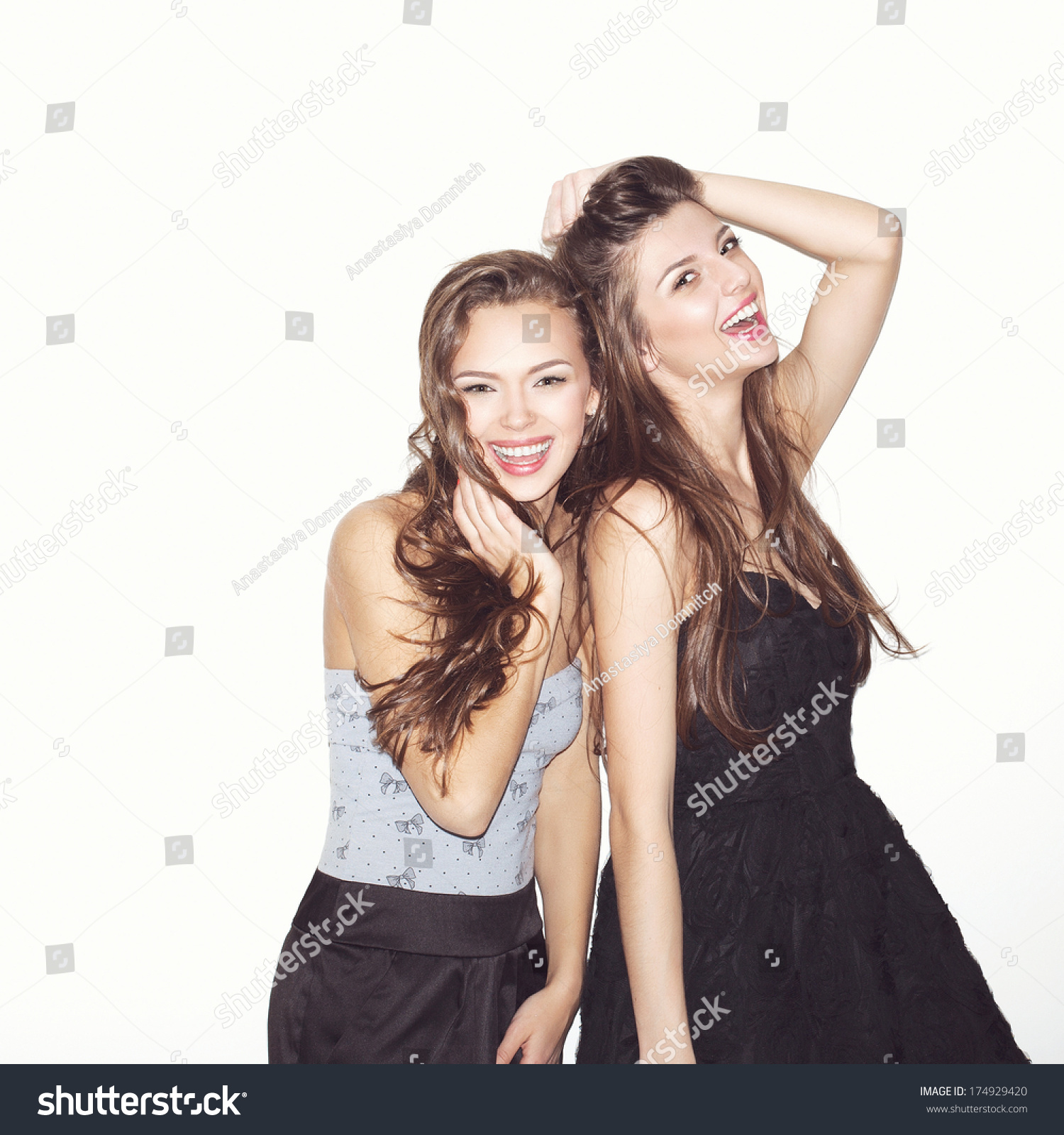 Pretty Brunette Girl Friends Having Fun Stock Photo 1