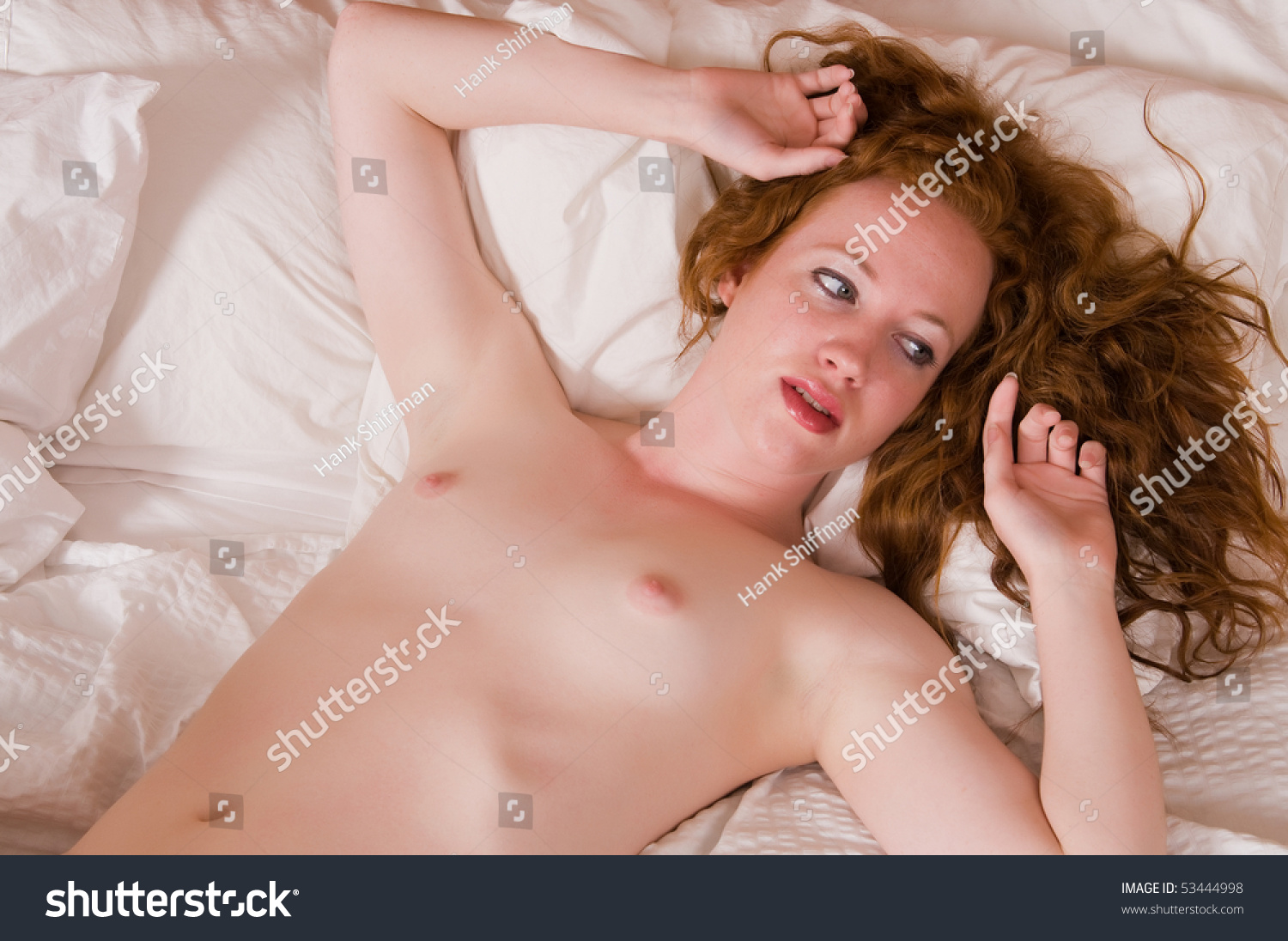 Pretty Pale Redhead Lying Nude Bed Stock Photo Shutterstock