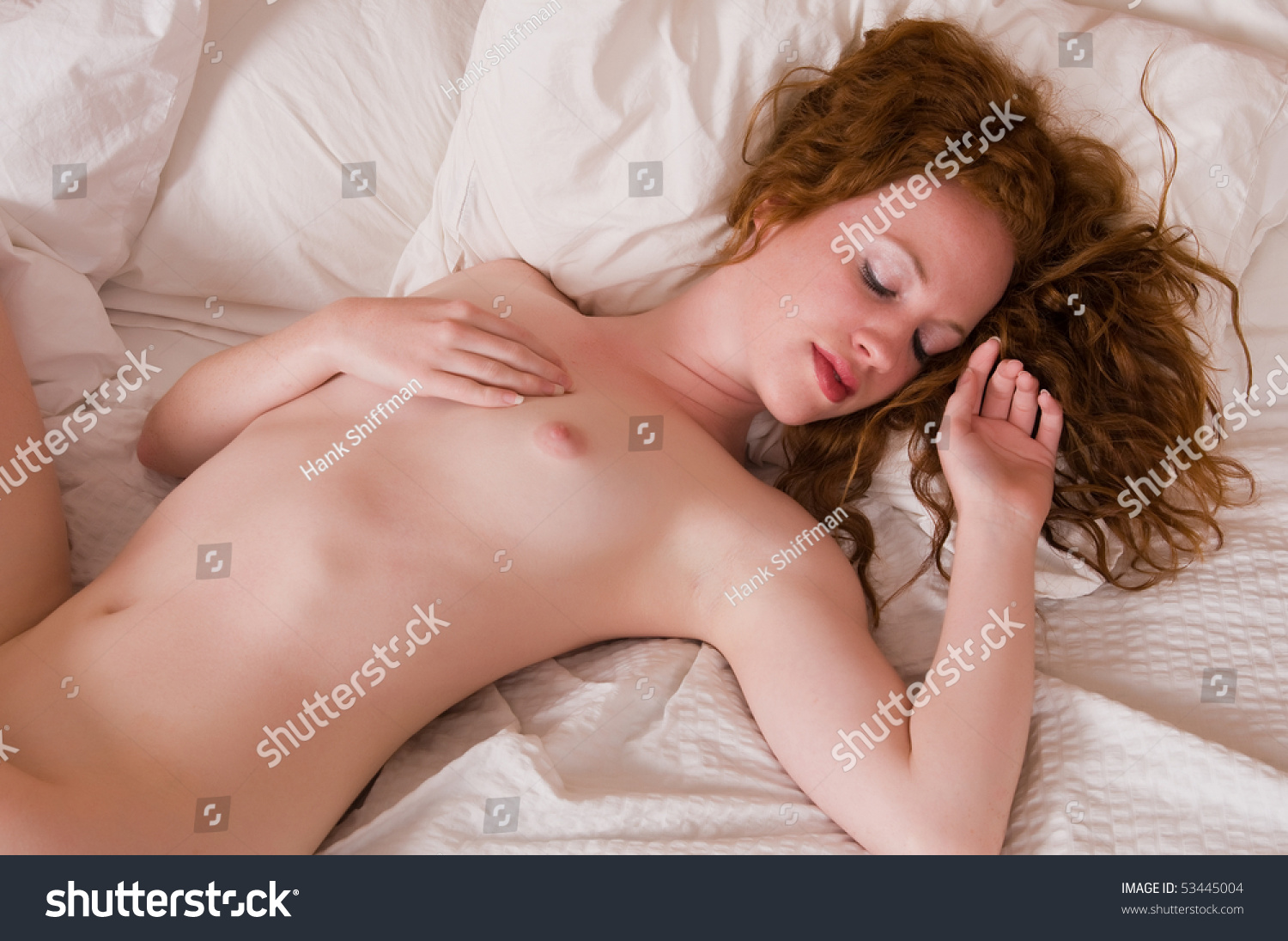 Pretty Pale Redhead Lying Nude Bed Stock Photo Shutterstock