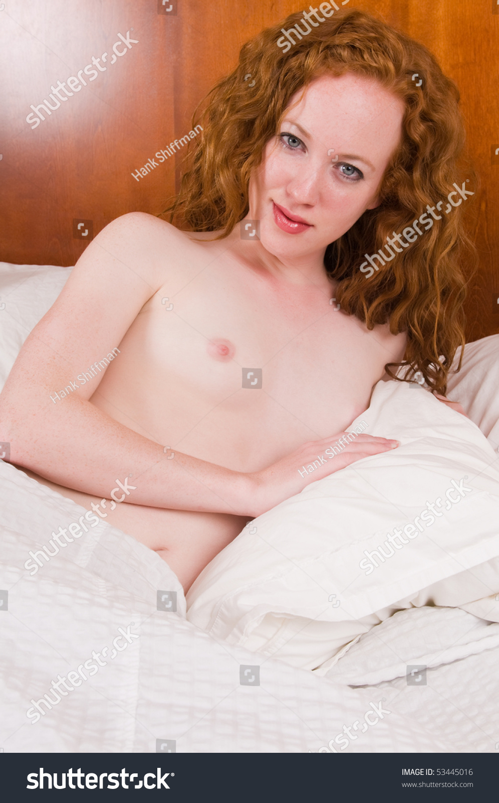 Pretty Pale Redhead Lying Nude Bed Stock Photo 53445016 Shutterstock