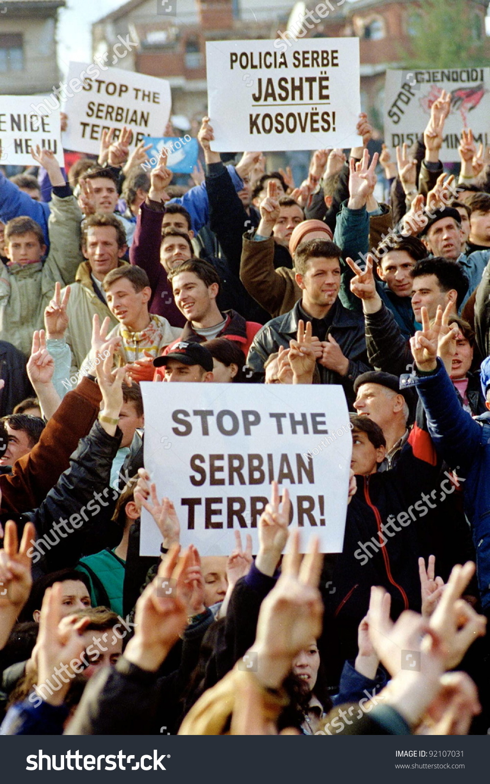 Pristina, Kosovo, 13 March 1998 - Ethnic Albanians Protest Against Serb ...