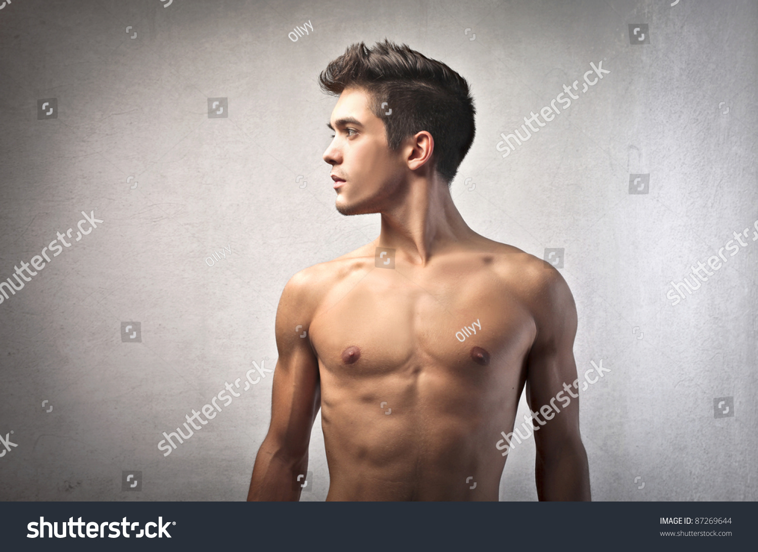 Young Man Bare Chest Stock Photo (Edit Now) 55471264