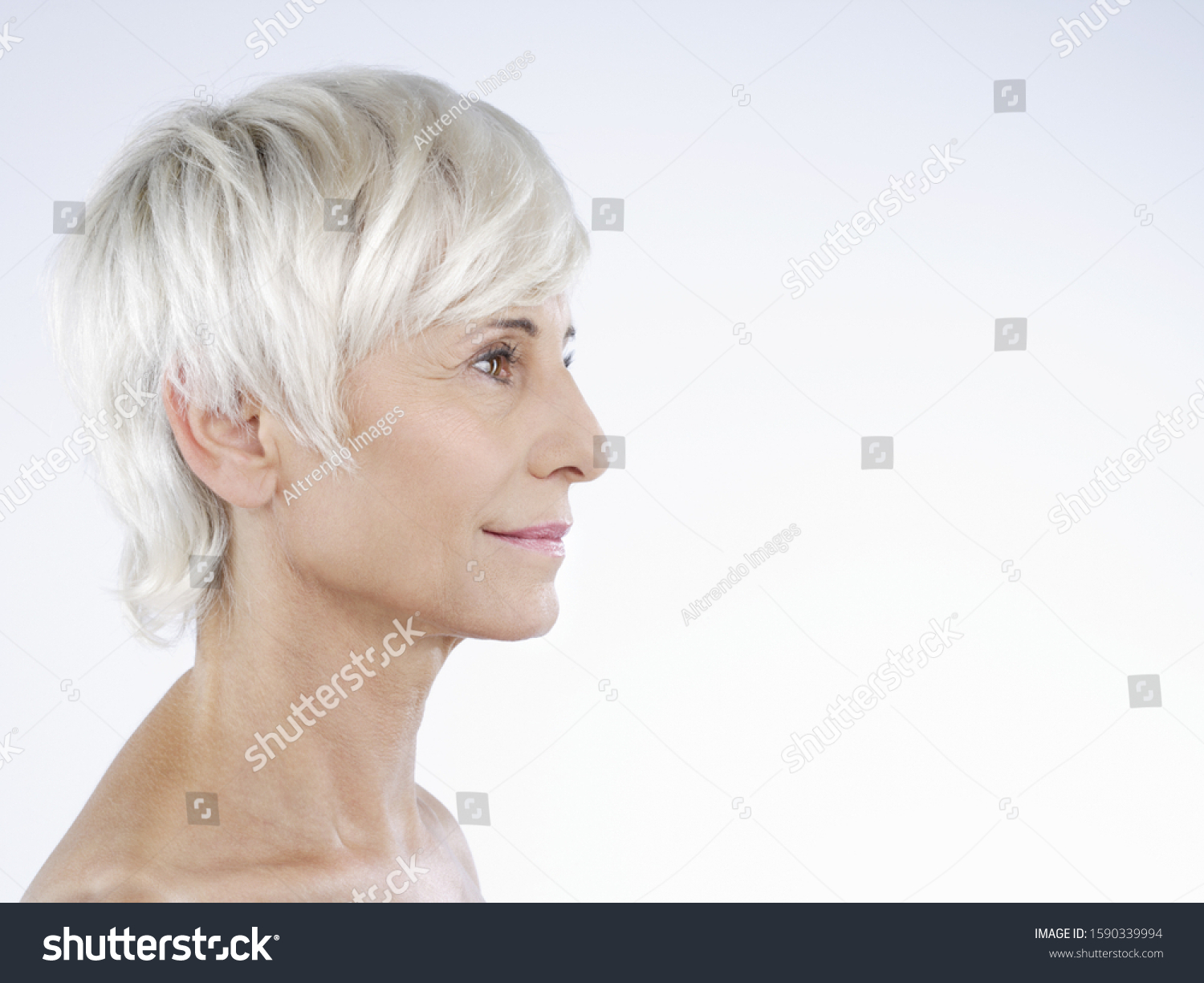 Profile Nude Senior Woman Stock Photo 1590339994 Shutterstock