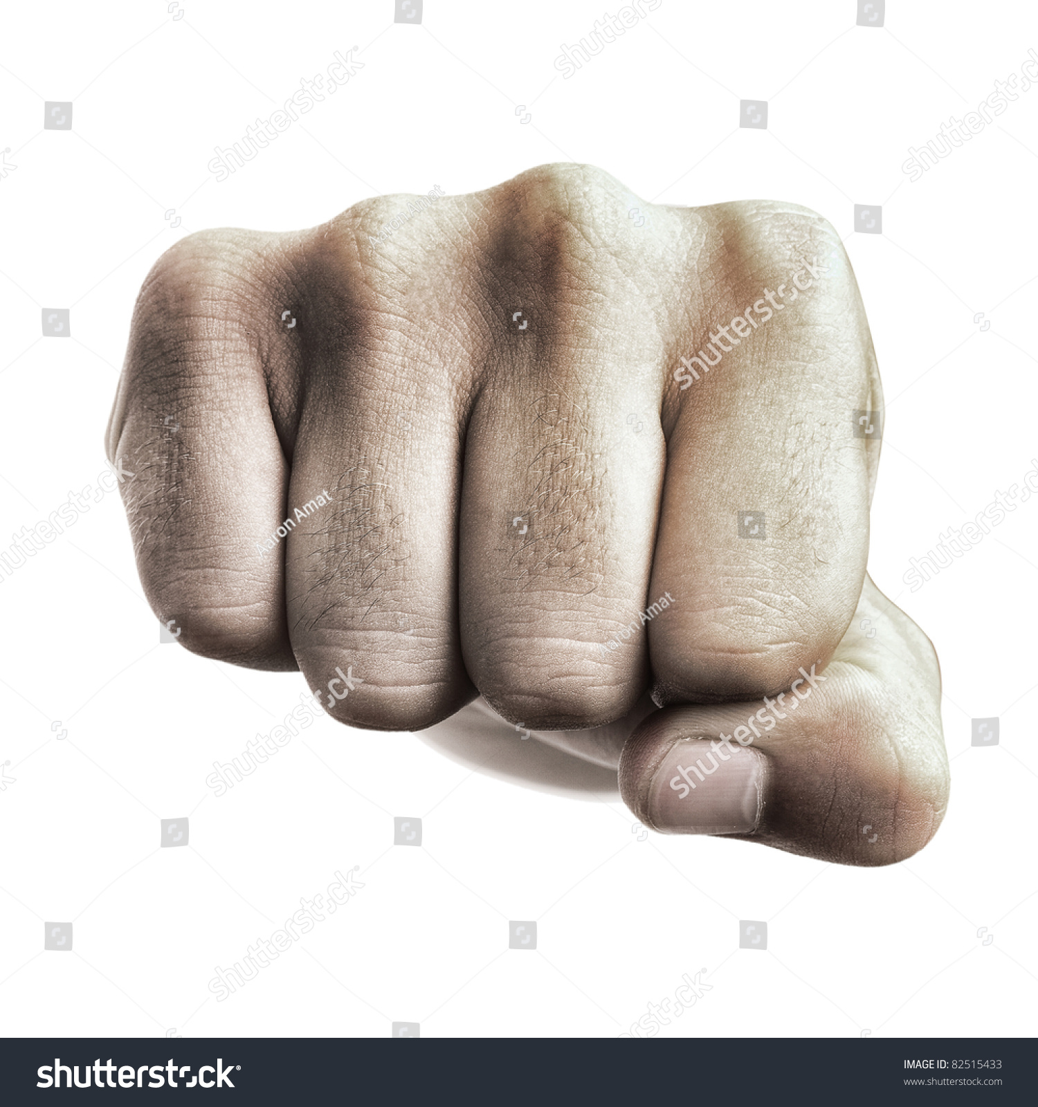 Punch Fist Isolated On A White Background Stock Photo ...