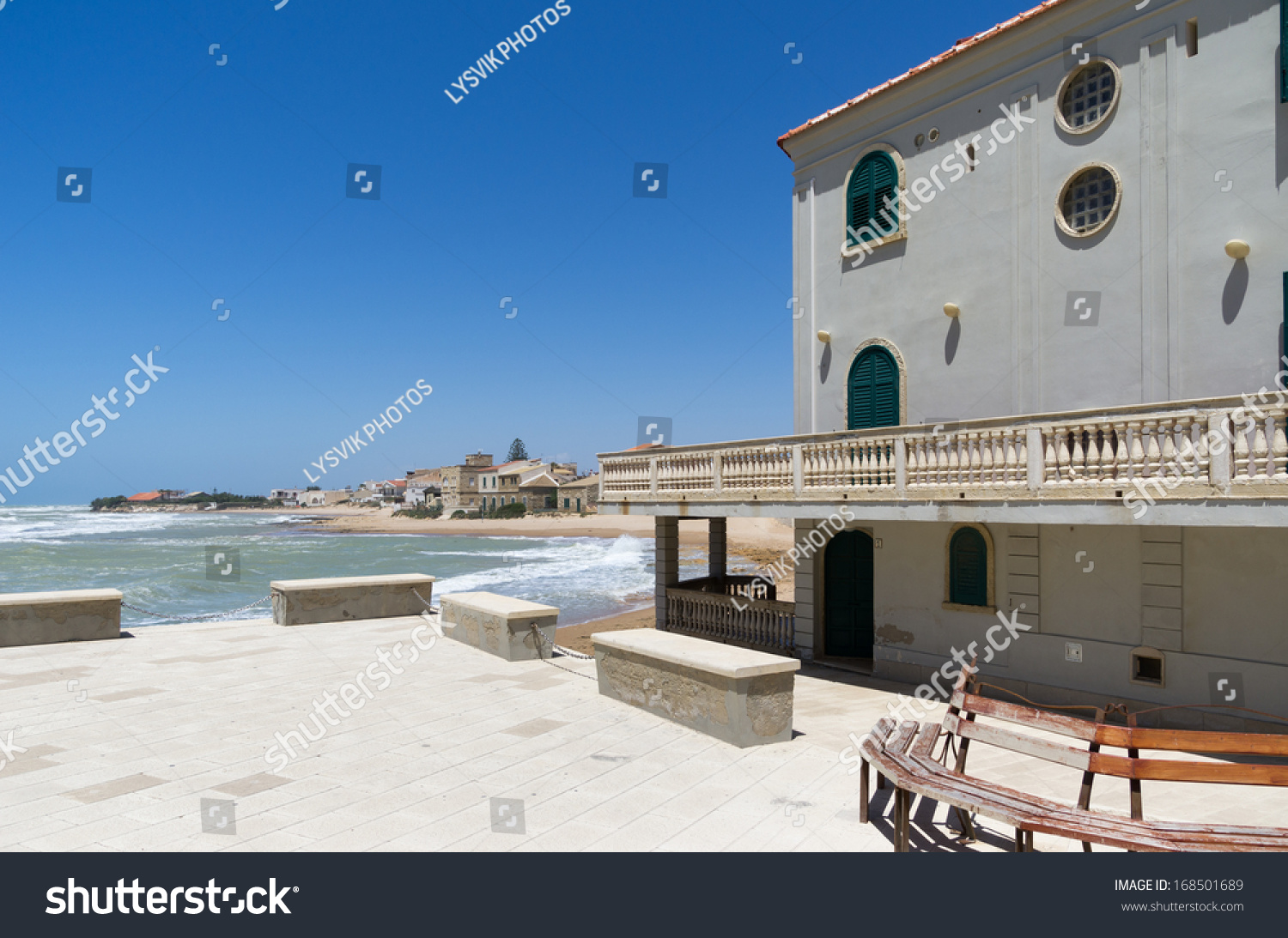 Punta Secca, House Of Montalbano Film Set, Sicily, Italy Stock Photo ...