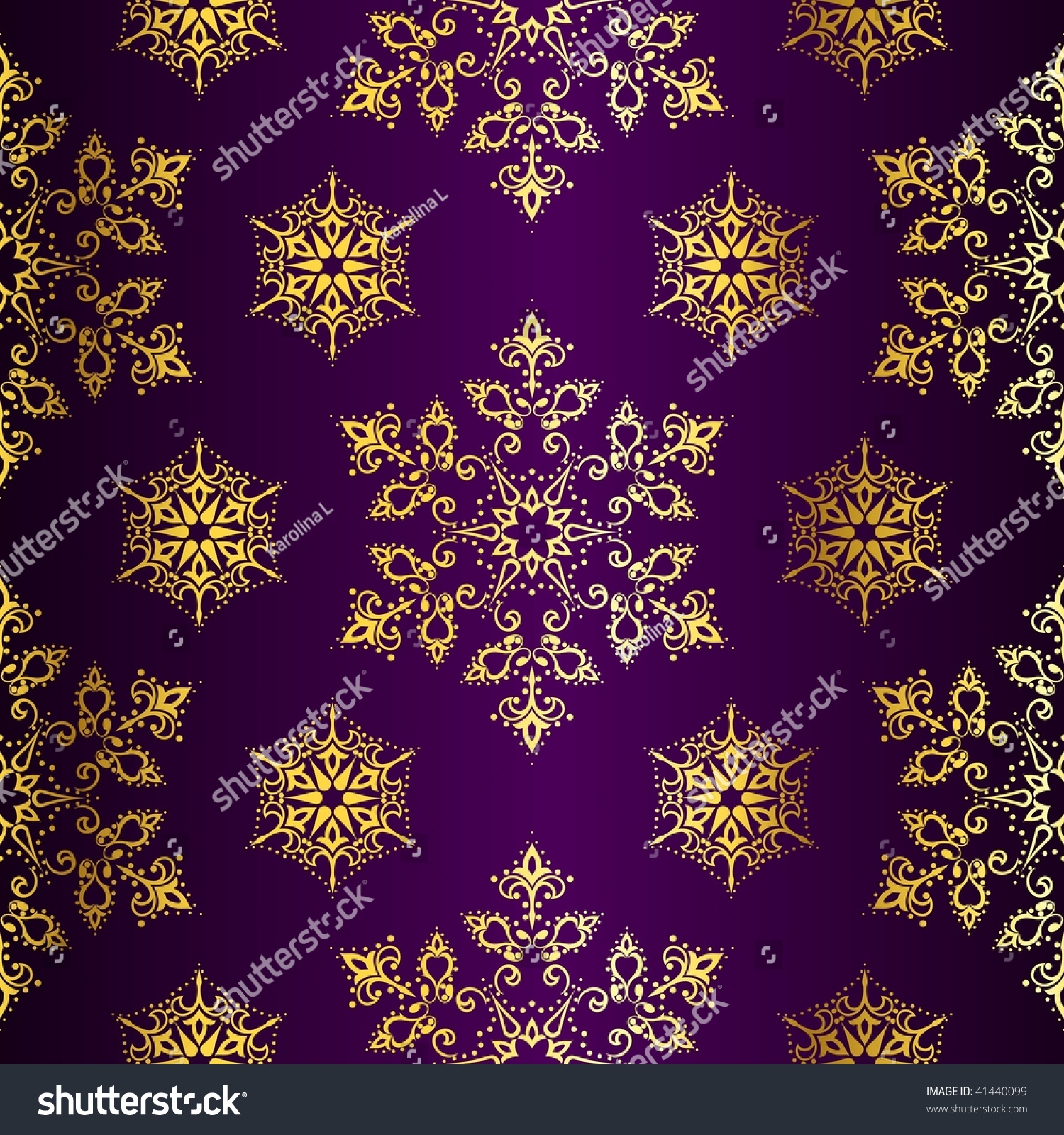 Purple-And-Gold Seamless Christmas Background (Jpg); A Vector Version Is Also Available