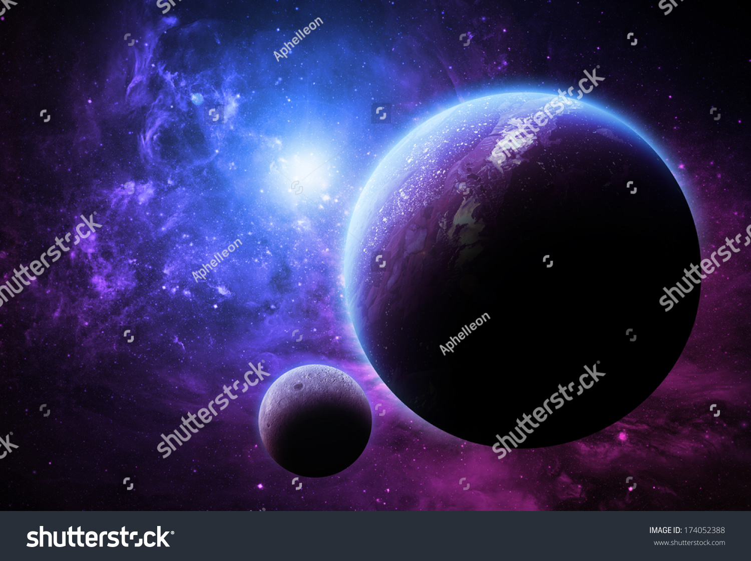 Purple Planet Moon Elements This Image Stock Photo 174052388   Shutterstock