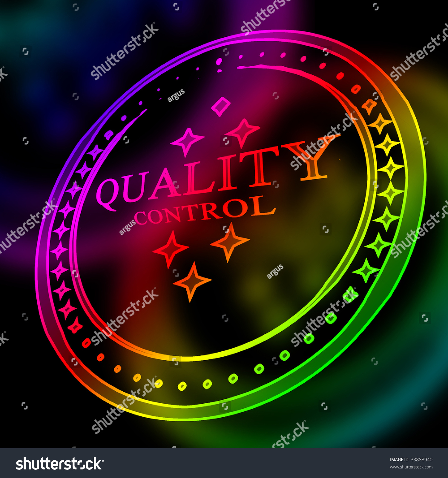 Quality Control Stamp On A Black Background Stock Photo 33888940