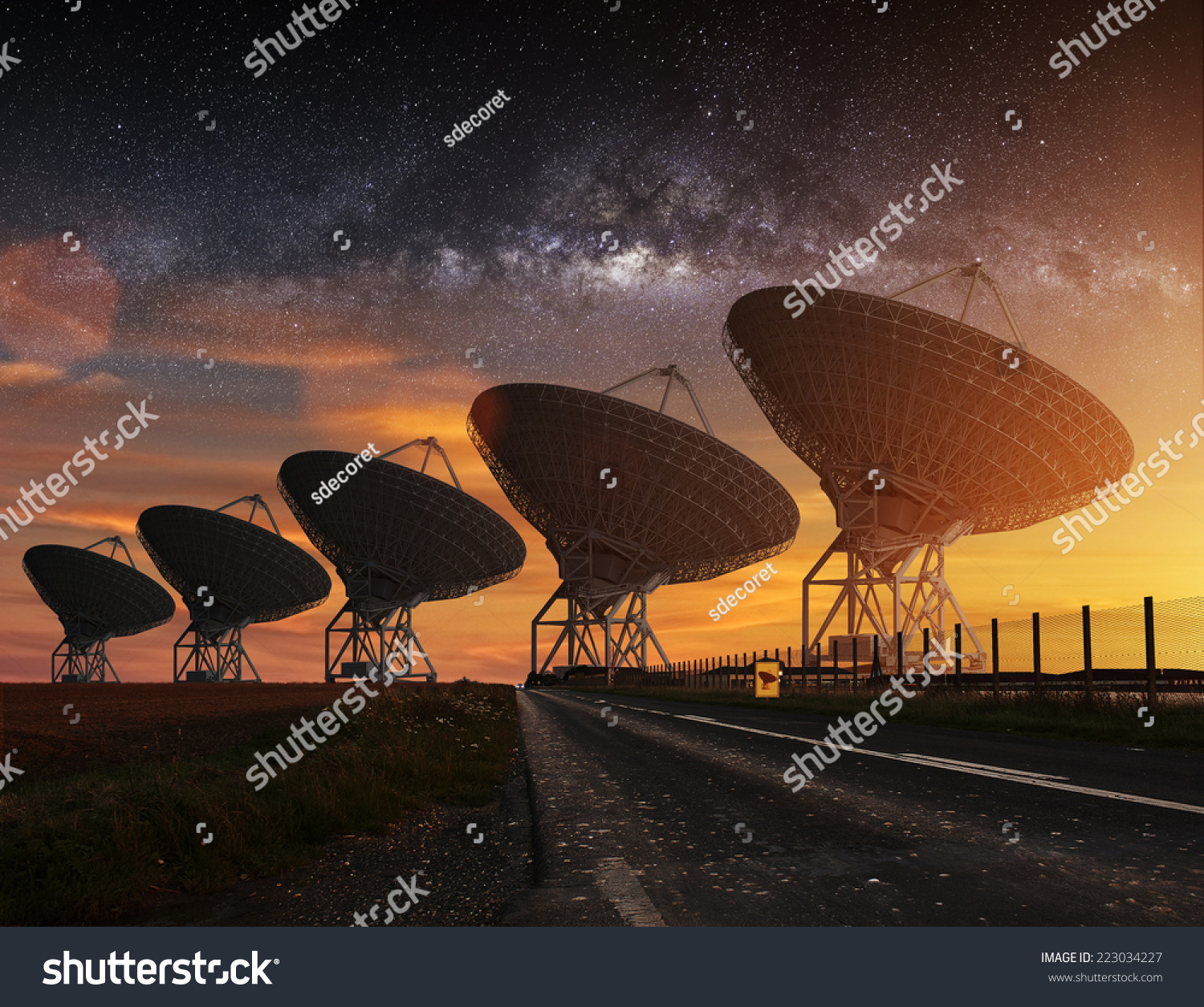 Radio Telescope View Night Milky Way Stock Photo Shutterstock